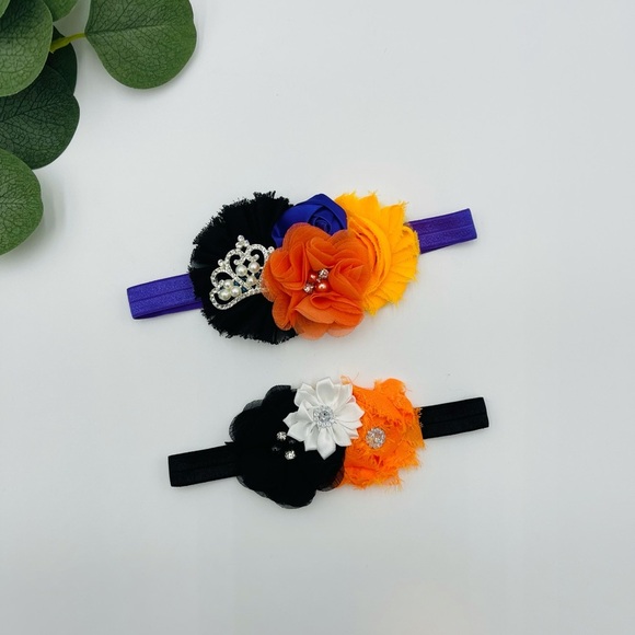 NEW LAKER COLOR BABY GIRL TODDLER FLOWER HEADBAND - Picture 1 of 2